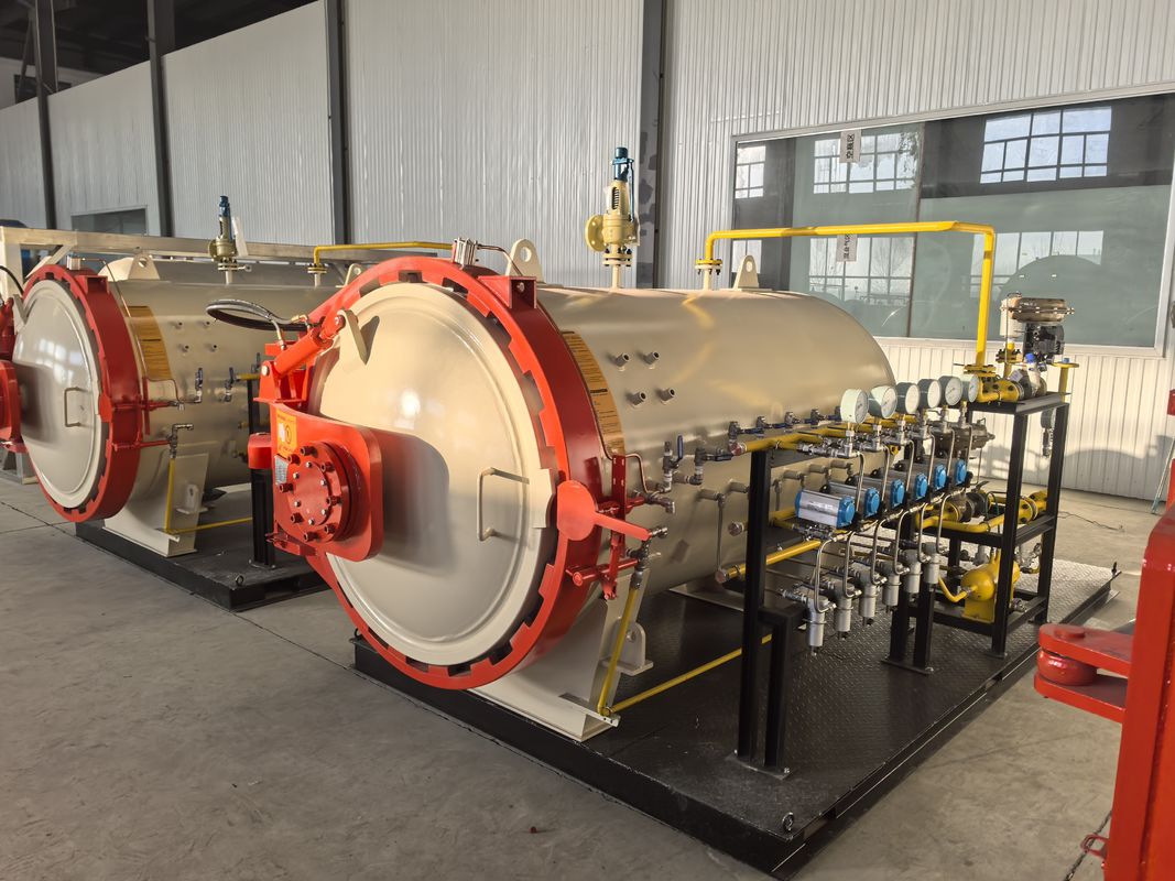 CE ASME 인증서 자동 복합 유리 및 탄소 섬유 오토클라브 직경 2200mm 복합 오토클라브